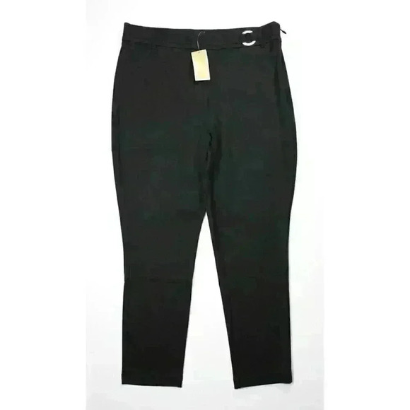 NEW! MICHAEL Michael Kors Women's XL Logo Slim Ankle Pants In Black NWT $110 - Picture 1 of 3